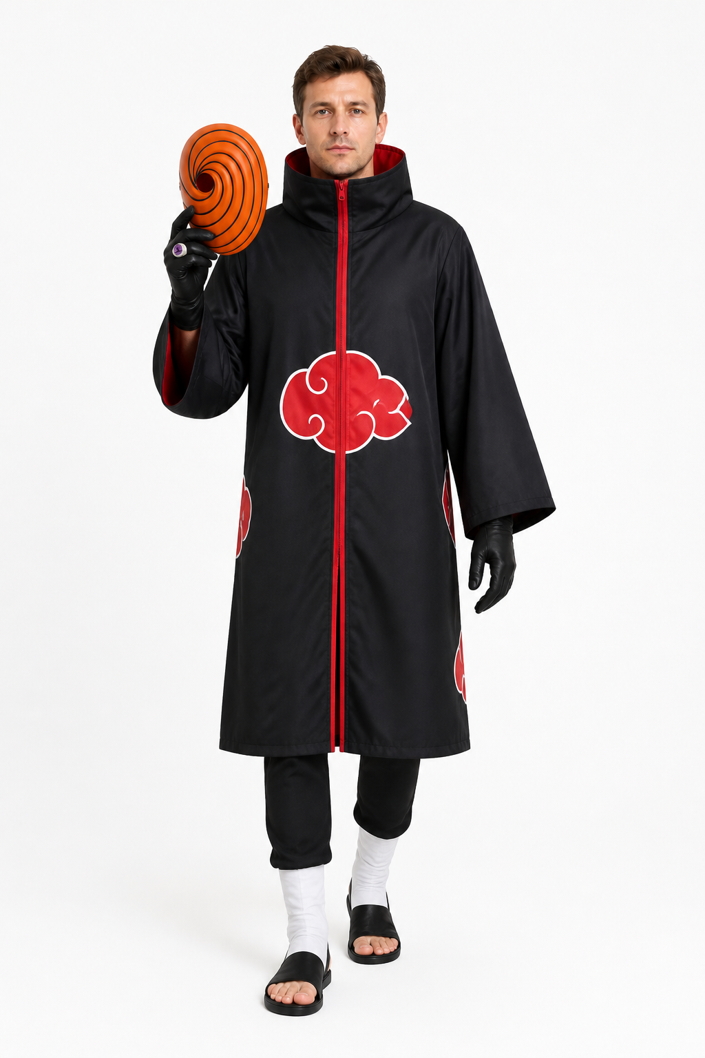 Naruto Akatsuki Tobi Costume with Mask and Ring Costume Masks detail 2