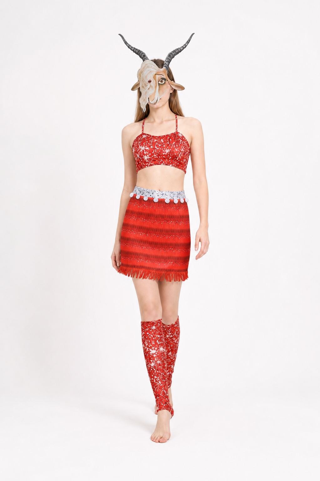 Goat Costume with Mask, Top, and Skirt Costume Masks detail 2