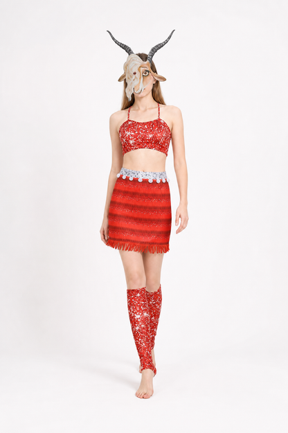 Goat Costume with Mask, Top, and Skirt Costume Masks detail 2