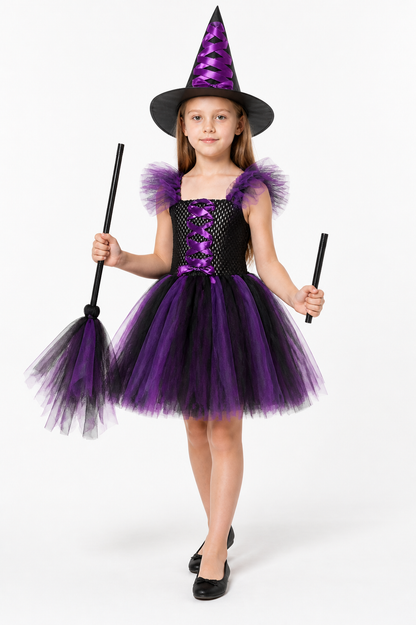 Girls' Witch Costume with Dress and Hat Costume Dresses detail 2