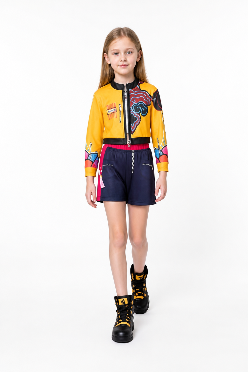 Orange Cosplay Costume with Jacket and Shorts Costumes detail 2
