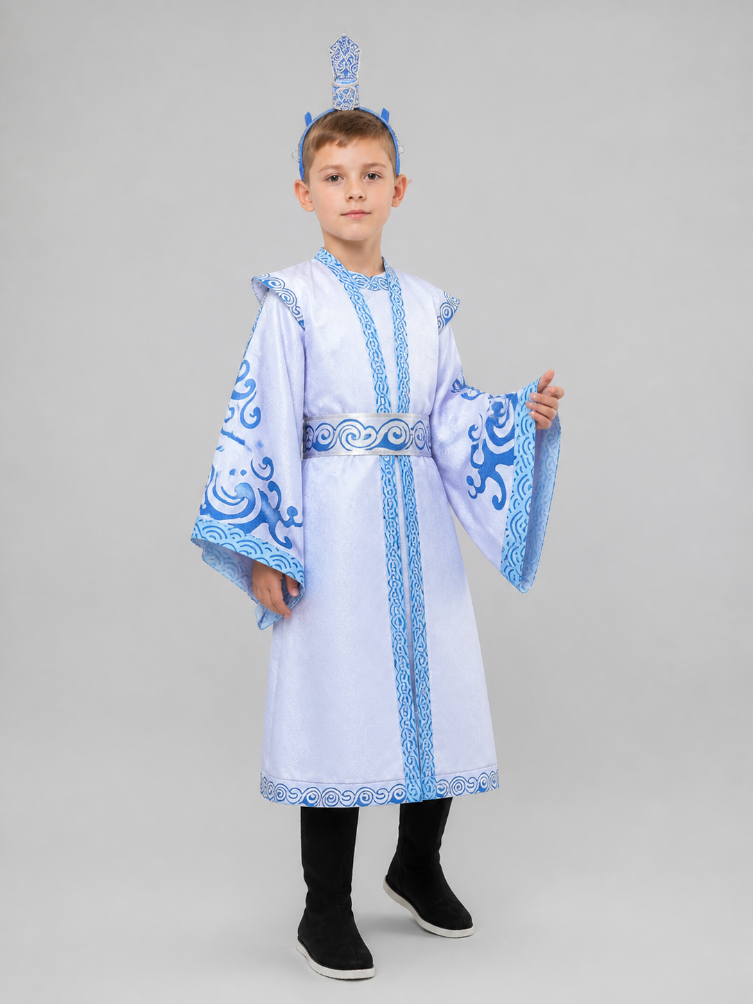 Ao Bing Cosplay Costume, White-and-Blue Robe with Wig Costume Wigs detail 2