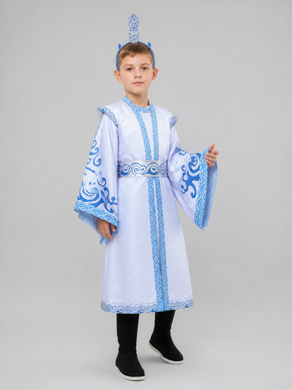 Ao Bing Cosplay Costume, White-and-Blue Robe with Wig Costume Wigs detail 2