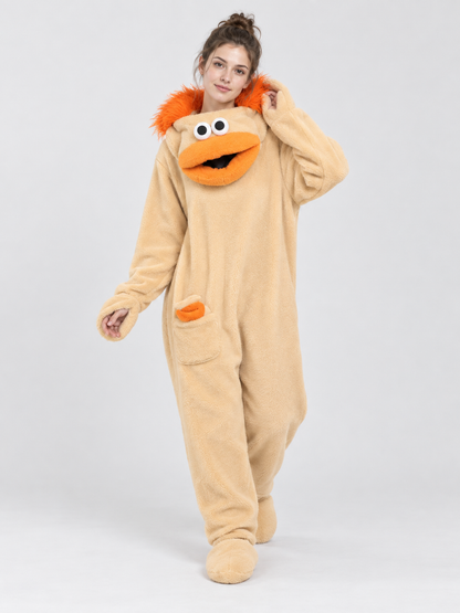 Insulated Fleece Kigurumi Pajama with Puffy Decoration