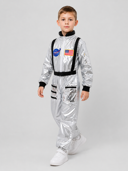 Silver Astronaut Costume, Cosplay Jumpsuit Costumes detail 2