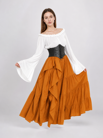 Historical Costume with Corset and Tiered Skirt
