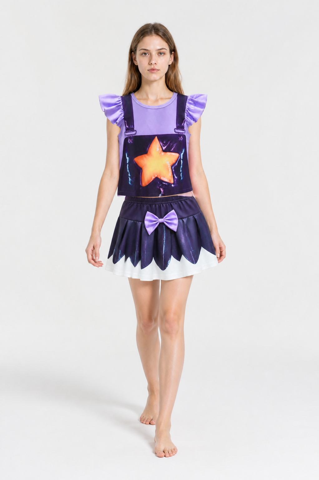 Skirt and Top Set, Star Print, Style 86148 product detail 2