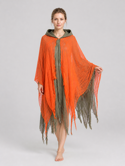 Halloween Hooded Grim Reaper Cloak, Tattered Costume Capes detail 2