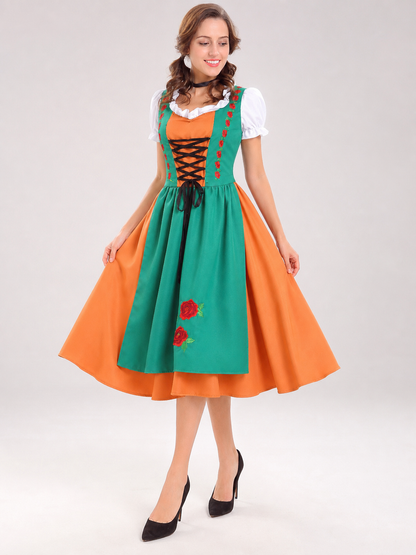 Folk-Style Embroidered Carnival Dress