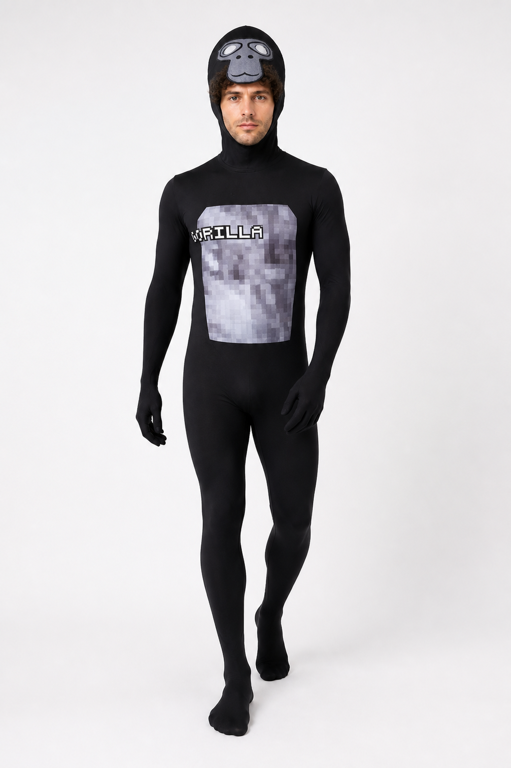 Hooded Gorilla Print Cosplay Jumpsuit Costumes detail 2