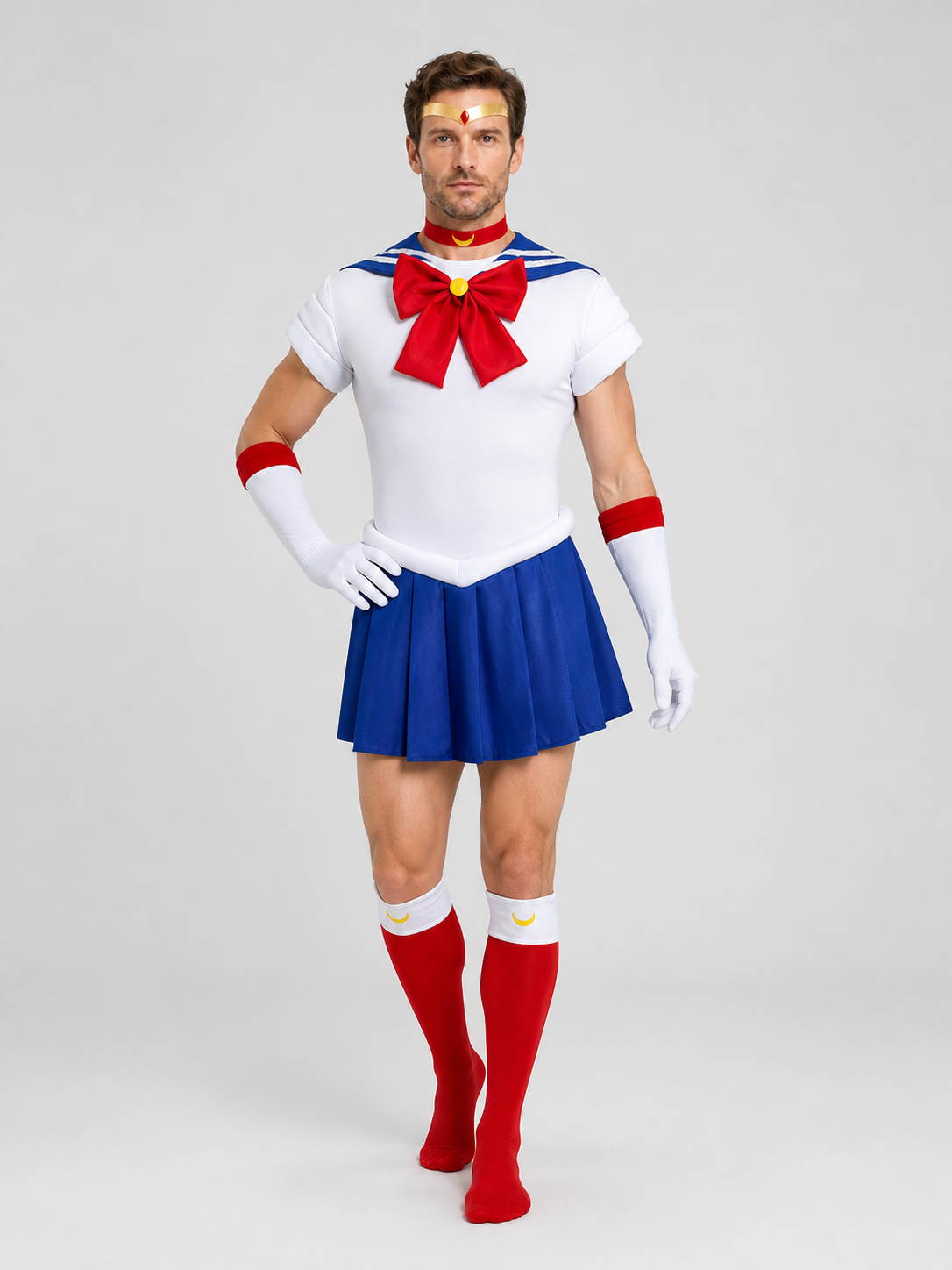 Sailor Moon Cosplay Costume, Sailor-Style Top with Skirt Costumes detail 2