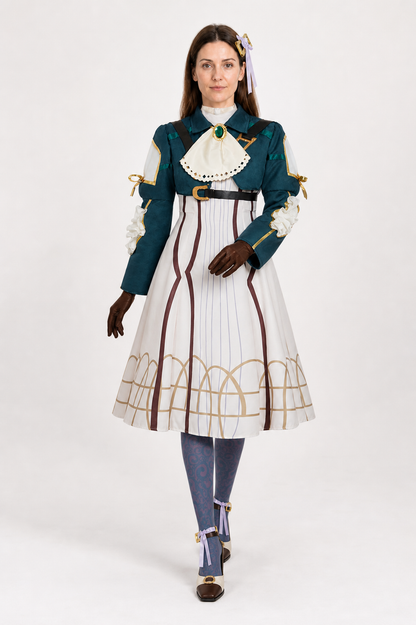 Violet Cosplay Costume Set with Skirt and Jacket Costumes detail 2