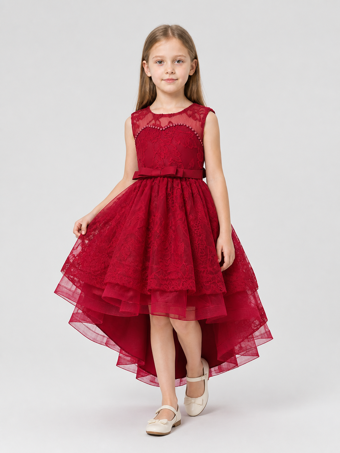 Dressy Dress with Lace, Bow, and Full Skirt Costume Dresses detail 2