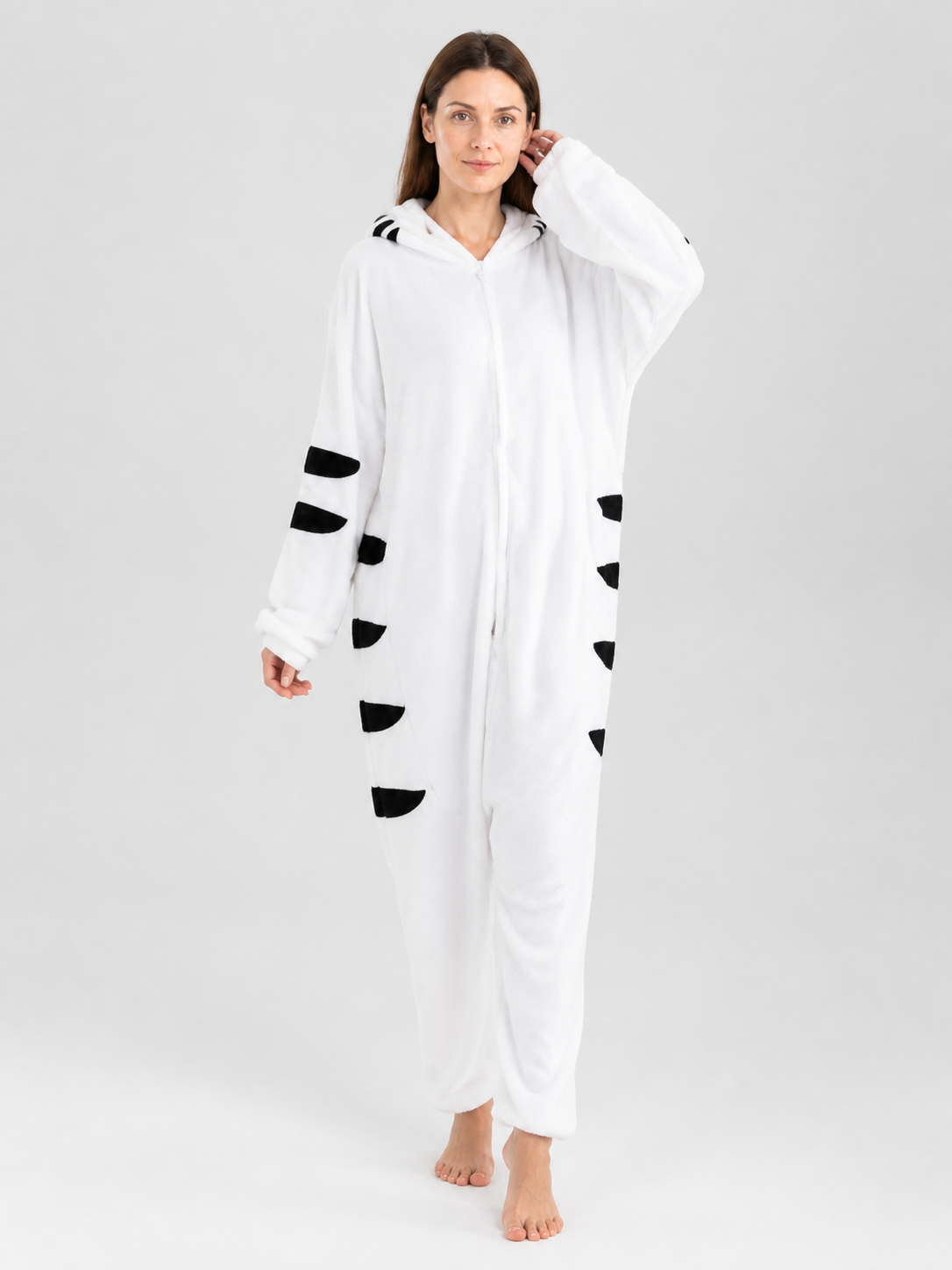 Husky Hooded Flannel Pajama Jumpsuit product detail 2