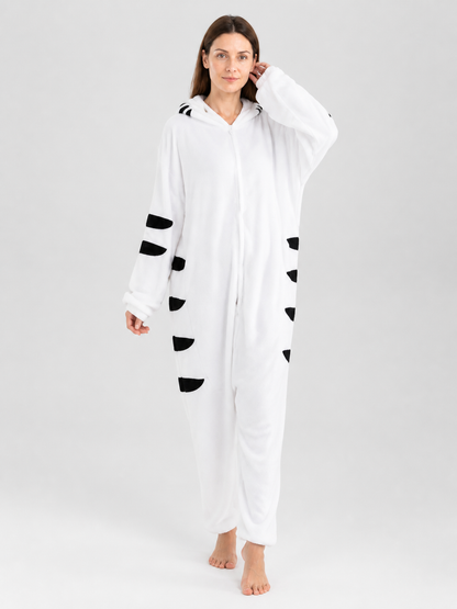 Husky Hooded Flannel Pajama Jumpsuit product detail 2