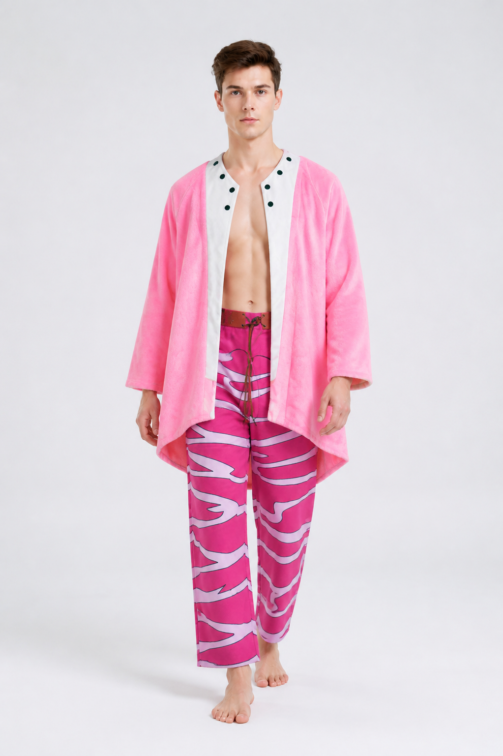 Doflamingo Cosplay Costume, Jacket, Pants, and Belt