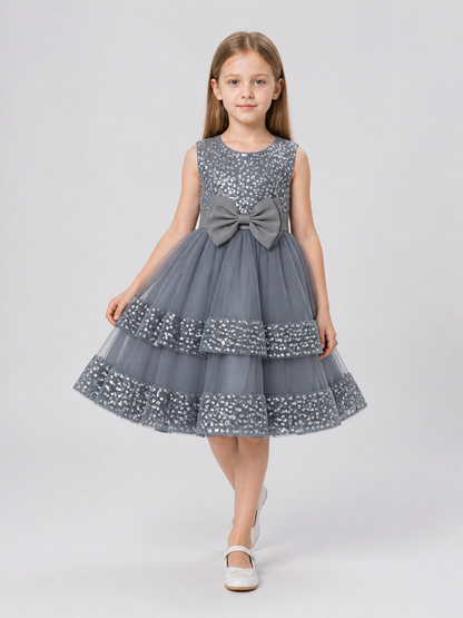 Girls’ Princess Dress with Sequins and a Layered Skirt product detail 2