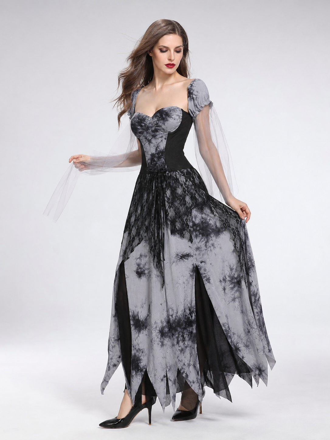 Cosplay Costume Dress with Puff Sleeves
