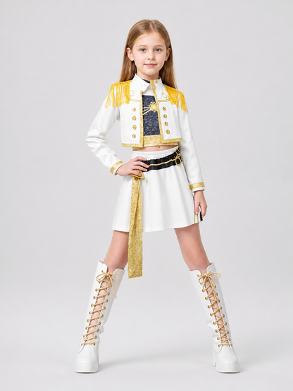 Stage Cosplay Costume: White Jacket and Skirt Costumes detail 2