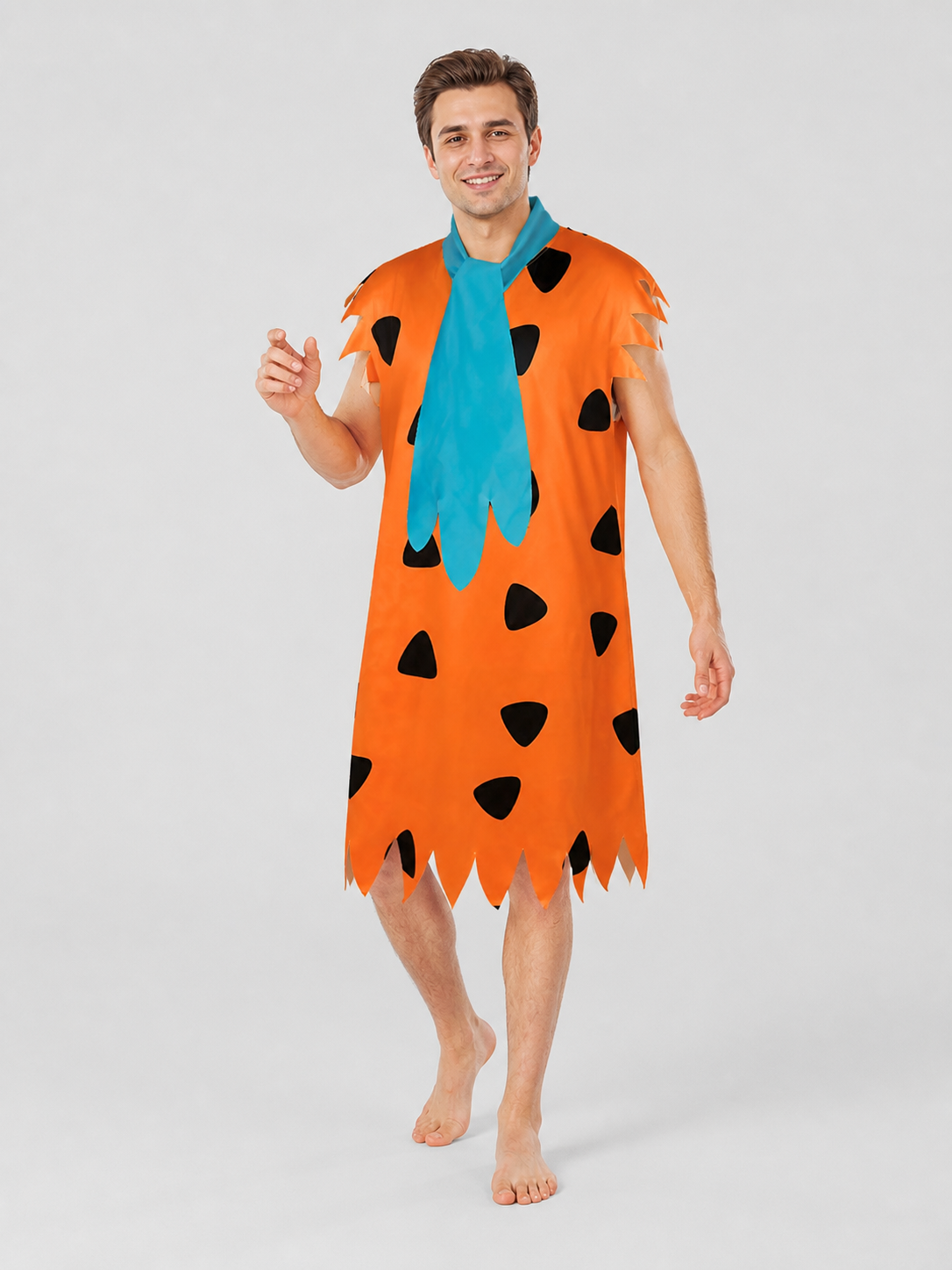 Orange Dress with Black Spots and Blue Accessory Costume Dresses detail 2