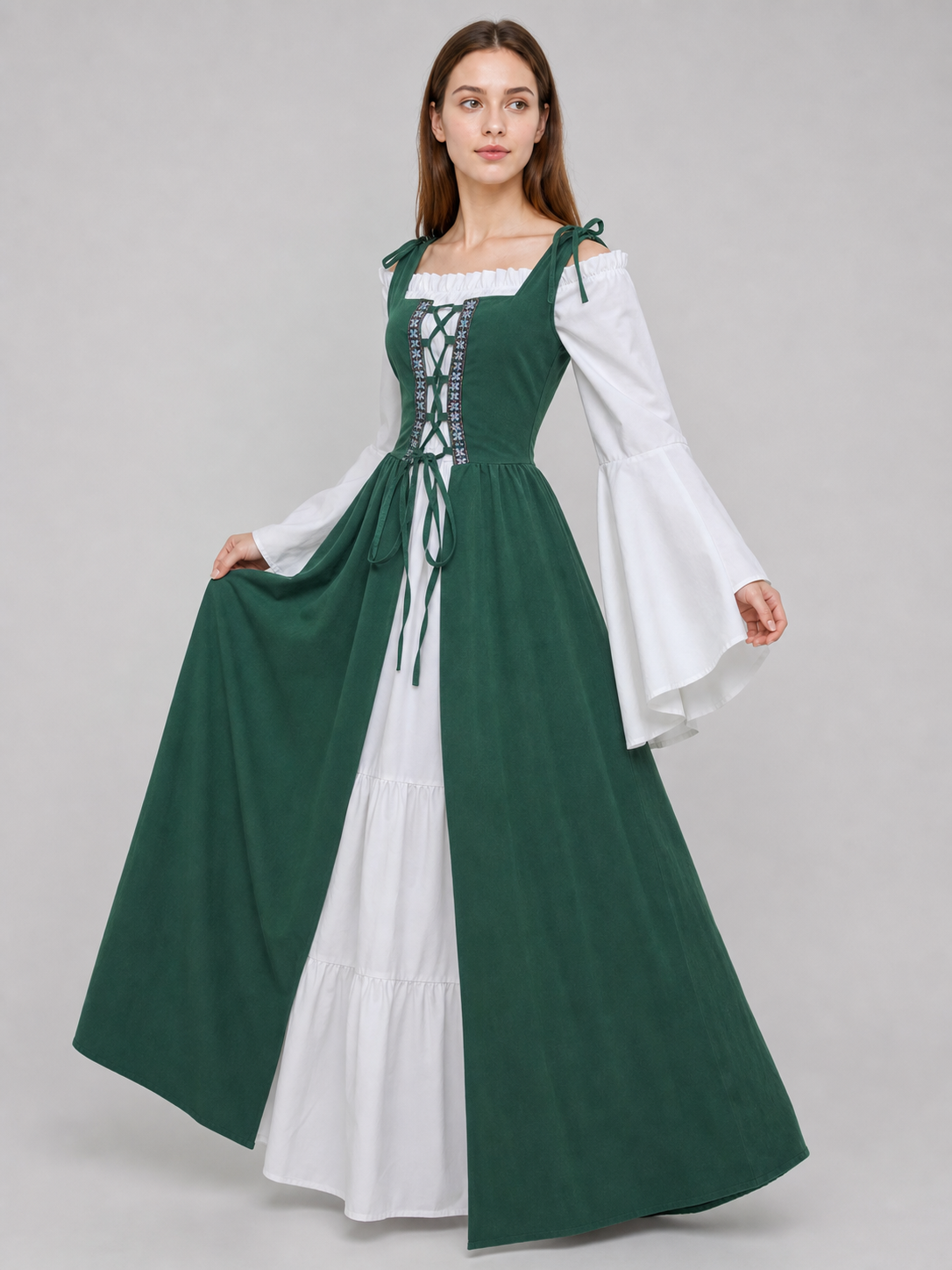 Renaissance-Style Dress with Corset Lacing