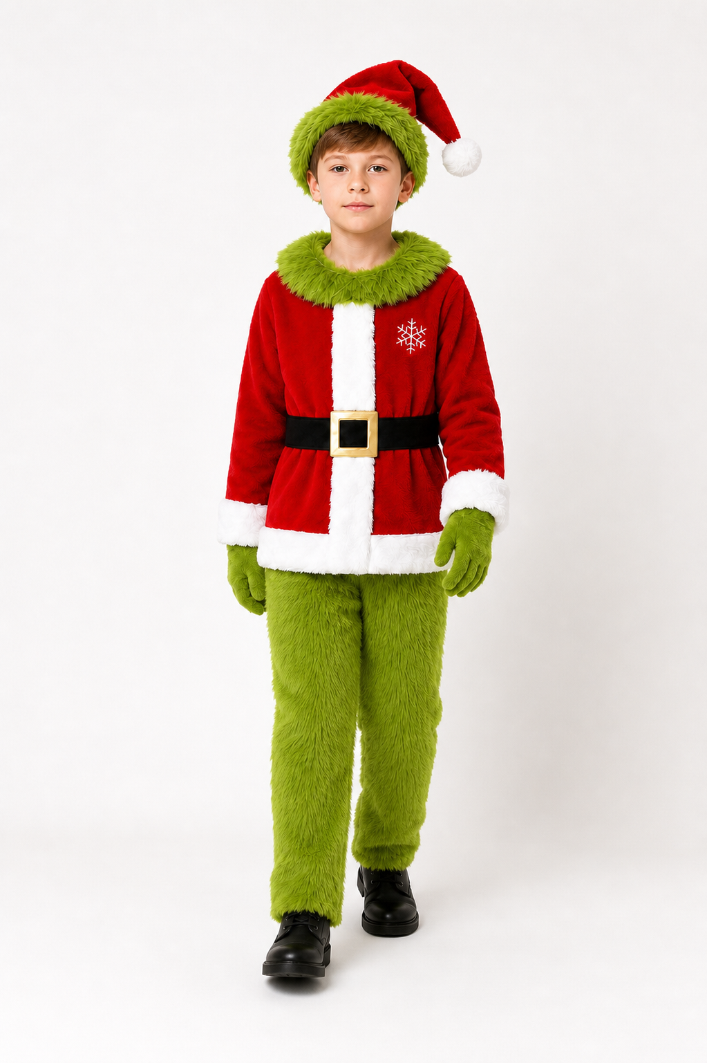 Grinch Costume: Red Top, Green Pants