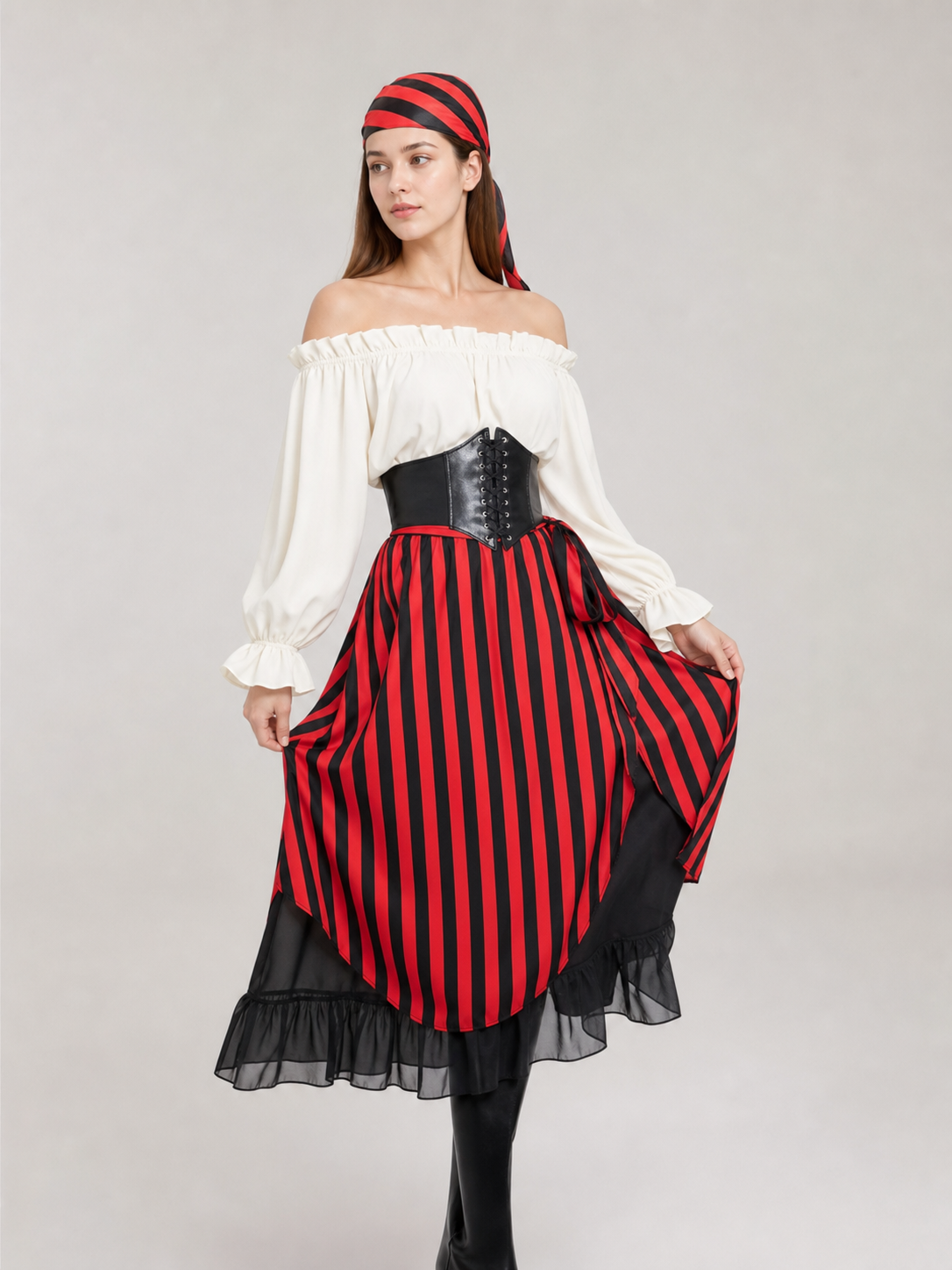 Victorian-style pirate costume set