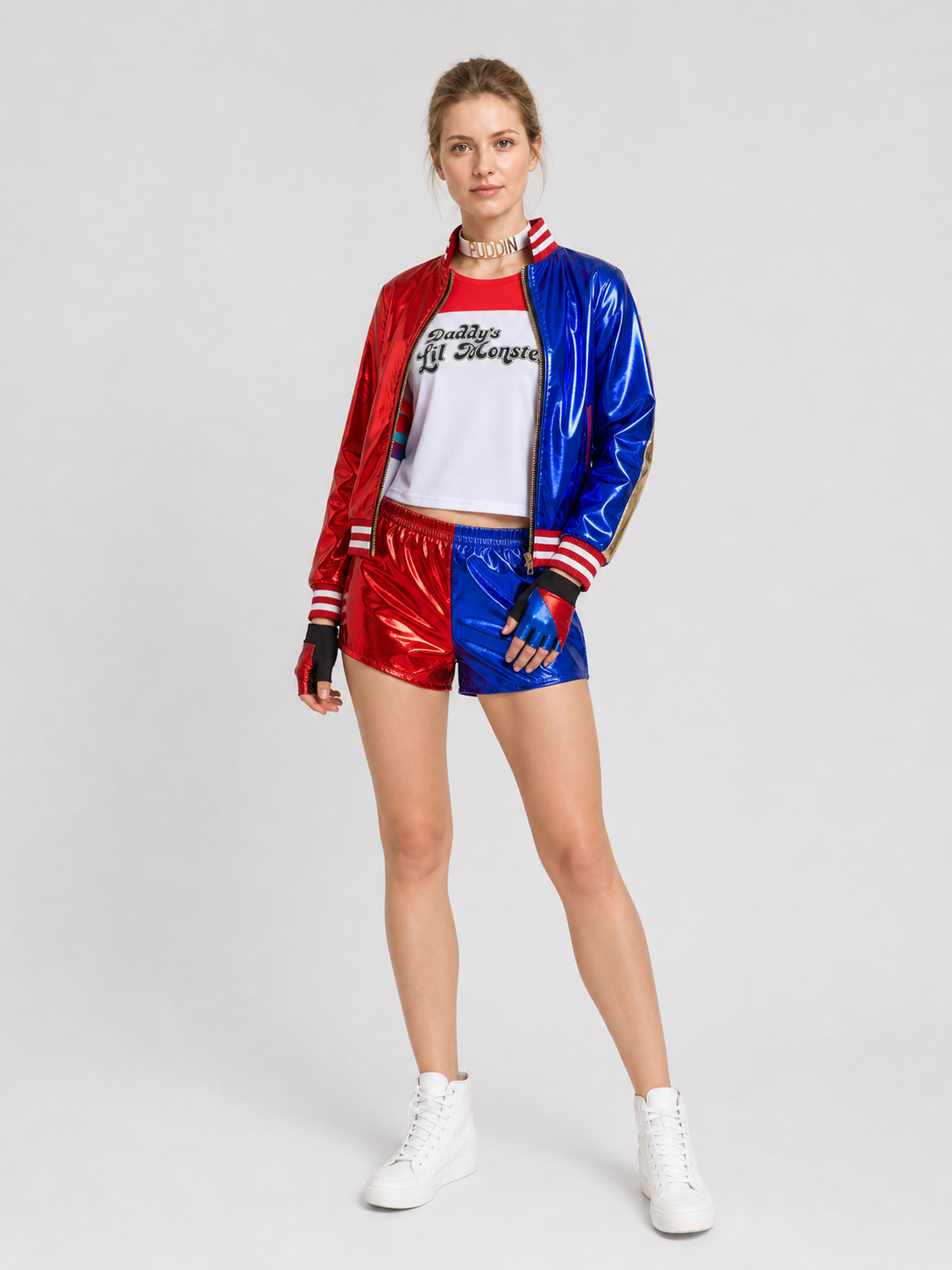Harley Quinn Costume, Jacket and Shorts Costumes detail 2
