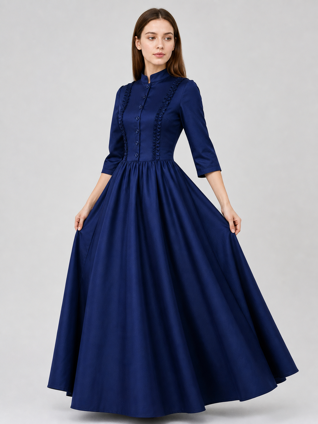Gothic Victorian High-Neck Dress