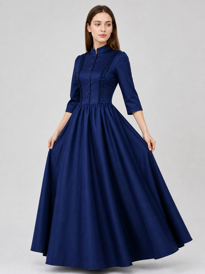 Gothic Victorian High-Neck Dress