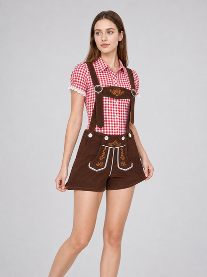 Folk-Style Costume: Plaid Shirt and Shorts