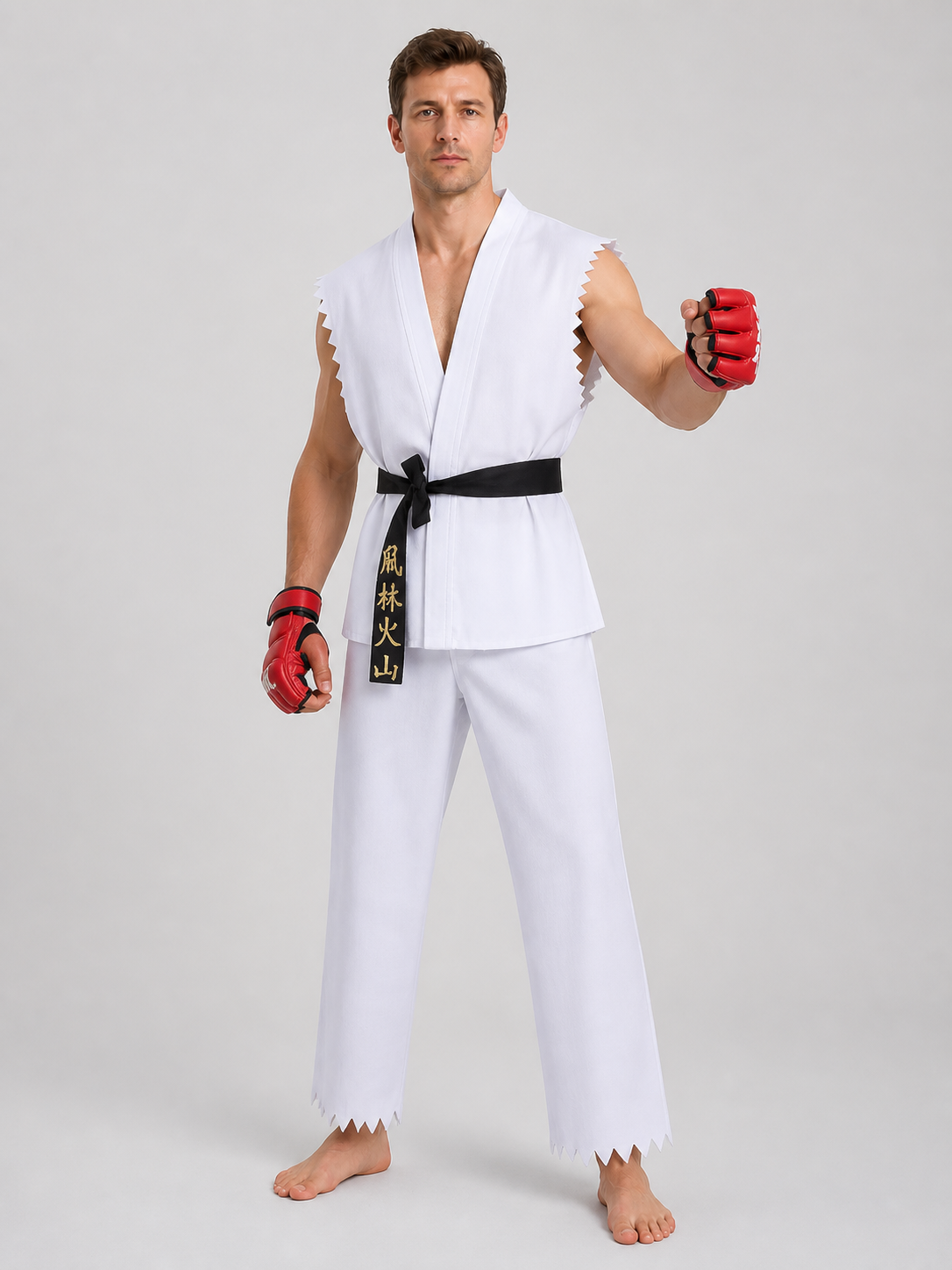 Street Fighter Fighter Cosplay Costume, Red/White Costumes detail 2