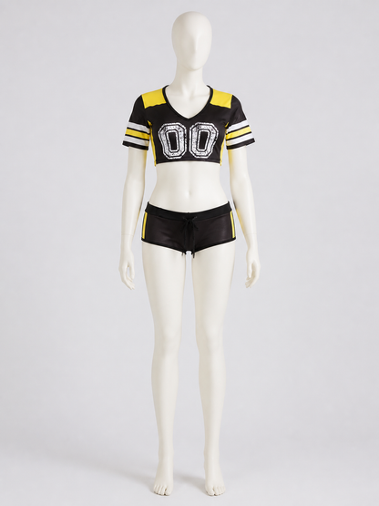 Cheerleading Costume Set: Top and Shorts with Number 00 Costumes detail 2