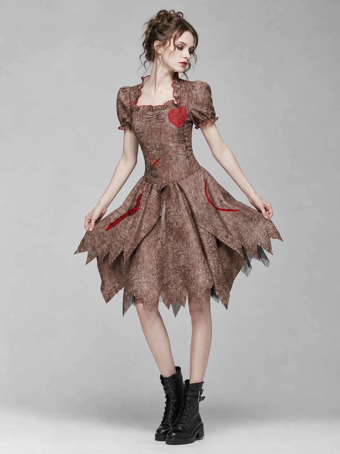 Halloween Costume Dress with Torn Hem