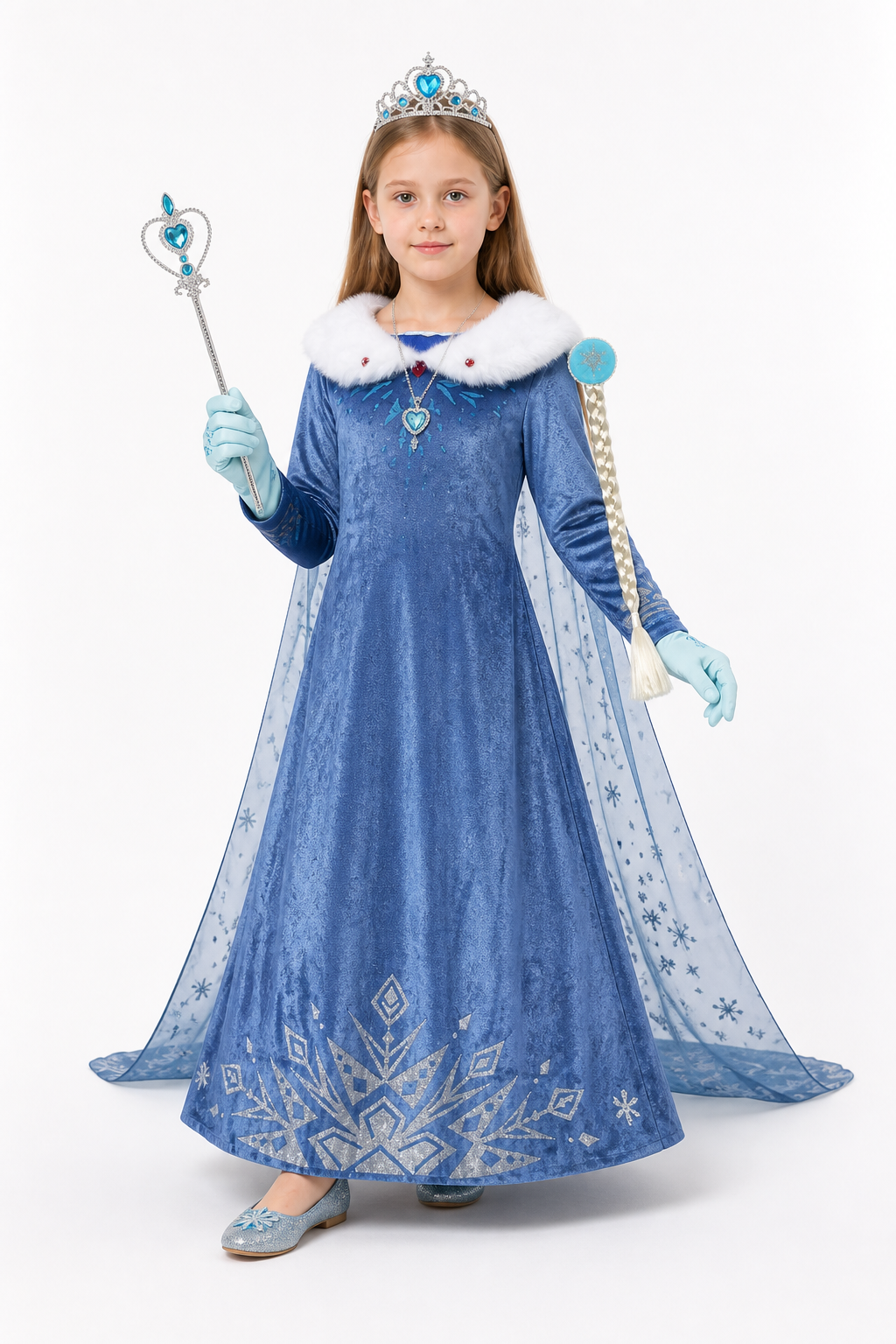 Snow Queen Costume with Dress and Accessories Costume Dresses detail 2