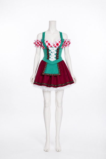 Bavarian-Style Carnival Dress with Lacing