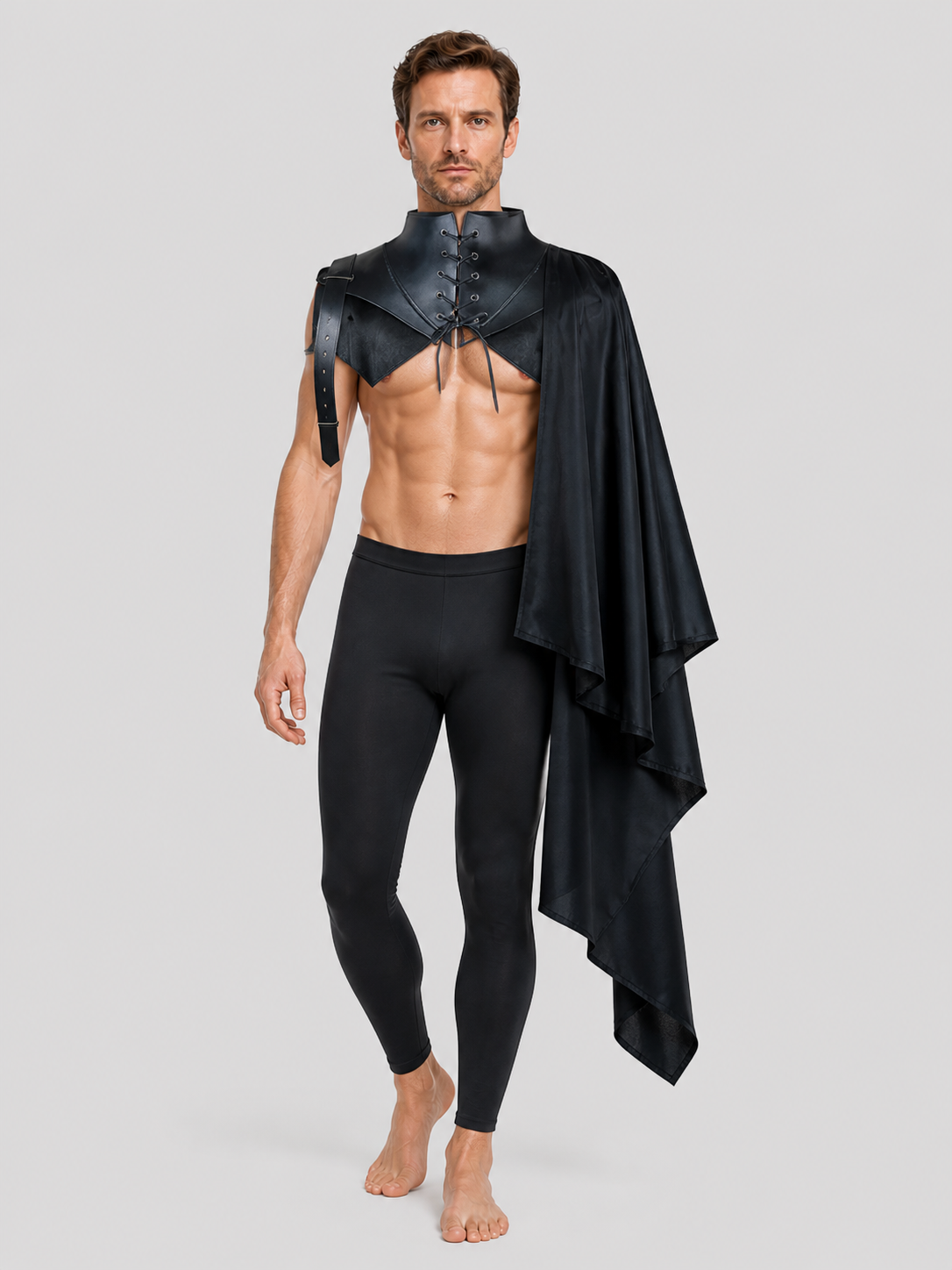 Black Asymmetrical Vampire Cape for Halloween Costume Capes detail