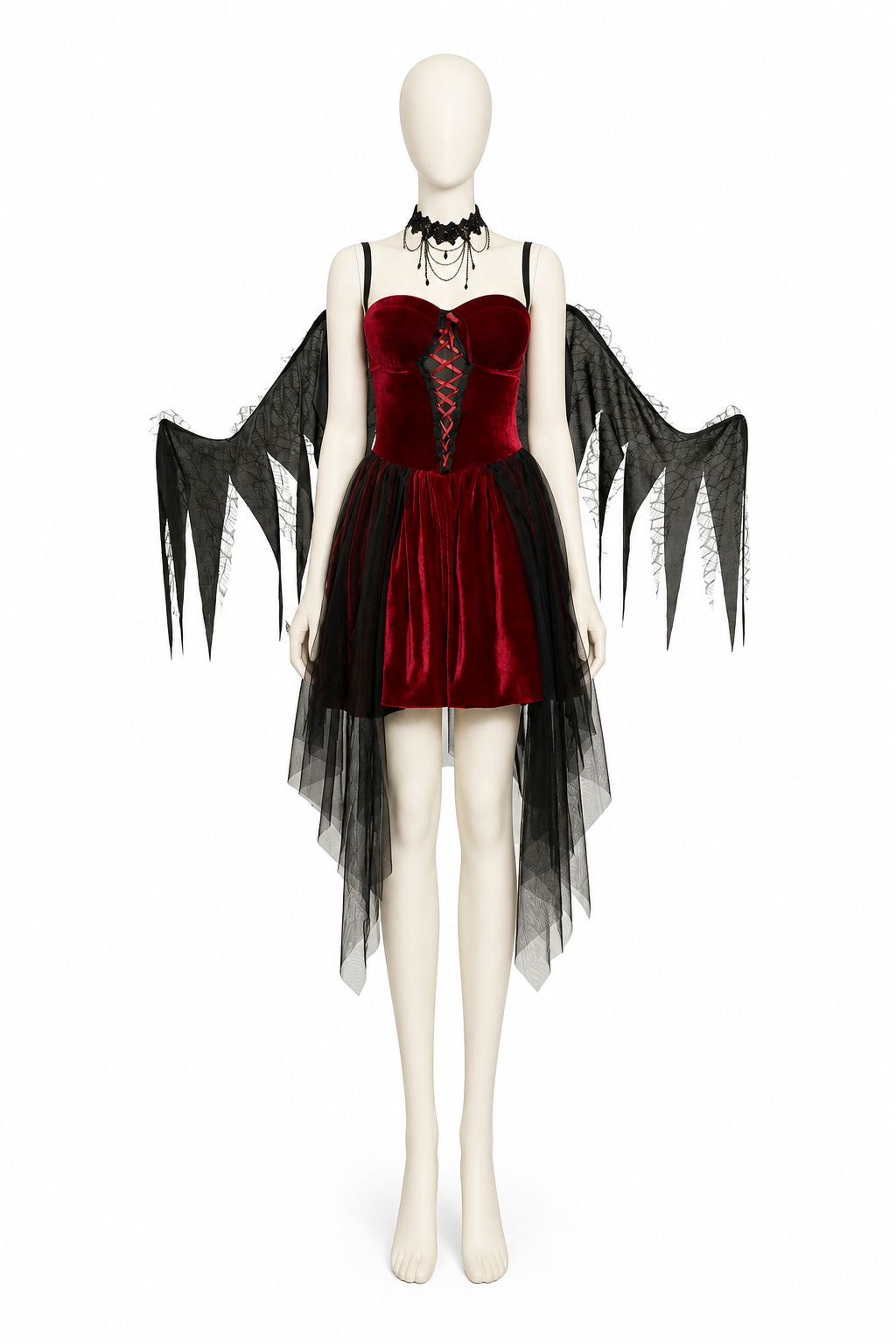 Dress and Cape Costume, Gothic Style Costume Dresses detail