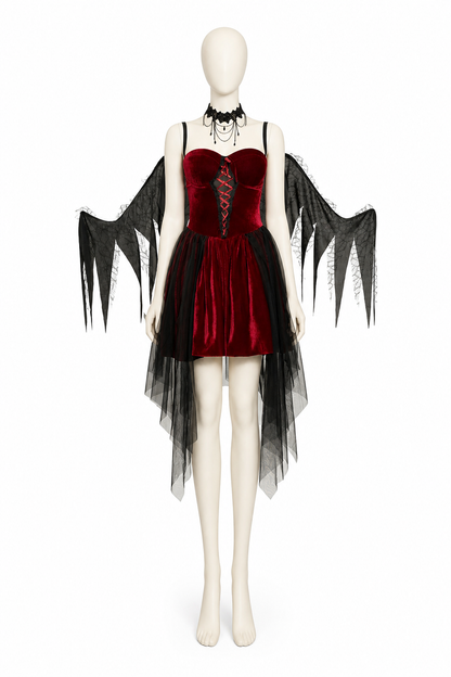 Dress and Cape Costume, Gothic Style Costume Dresses detail