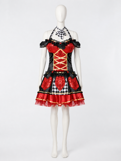 Clown Costume with a Full Skirt and Bow on the Straps Costume Accessories detail