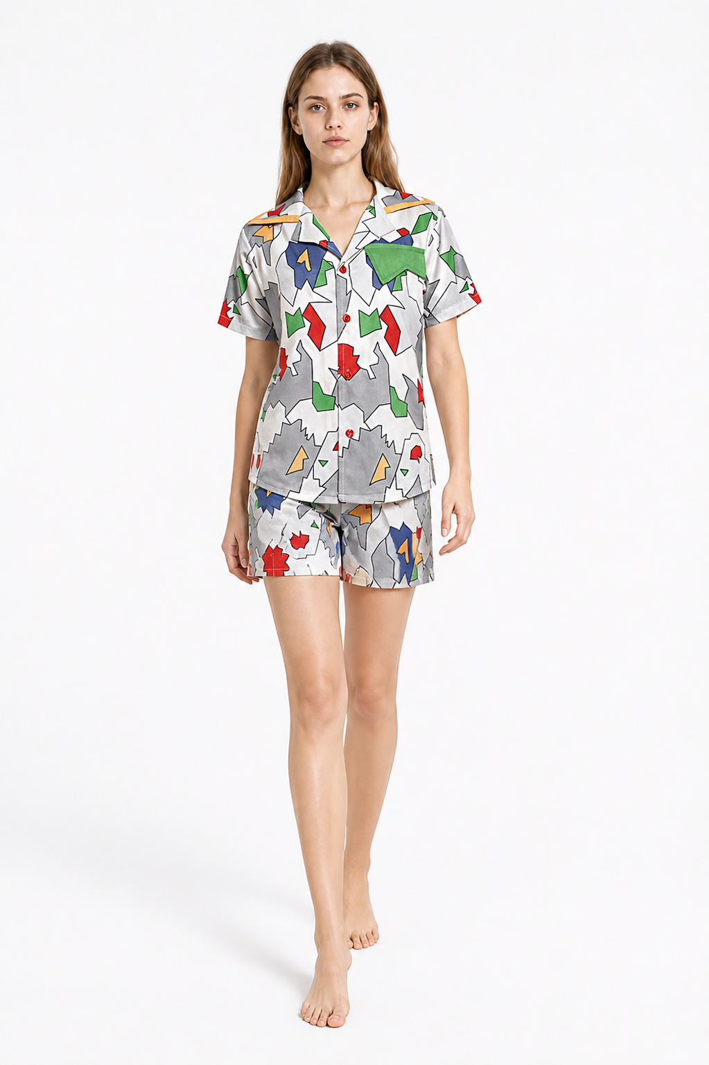 Short-Sleeve Shirt with Geometric Print product detail 2