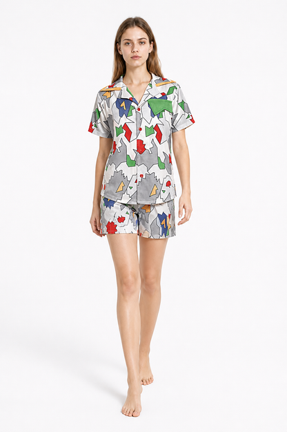 Short-Sleeve Shirt with Geometric Print product detail 2