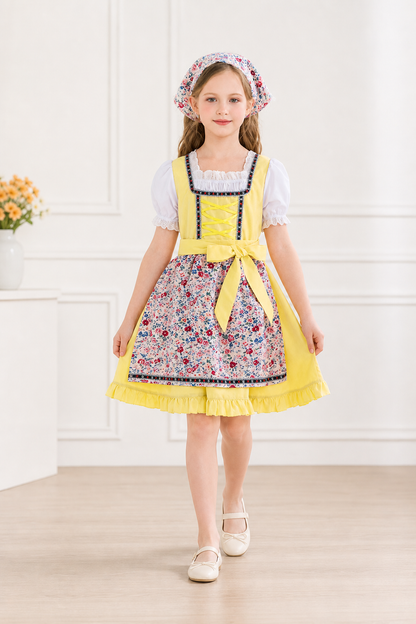 Dirndl Dress with Apron and Headscarf for Oktoberfest