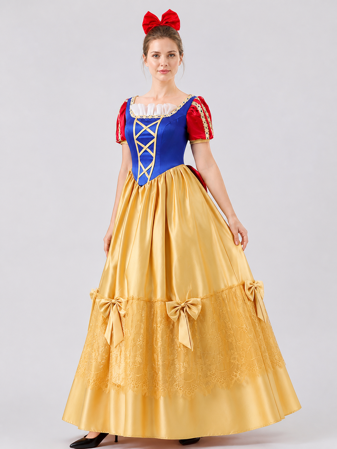 Snow White Cosplay Dress, Long, with Bows Costume Dresses detail 2