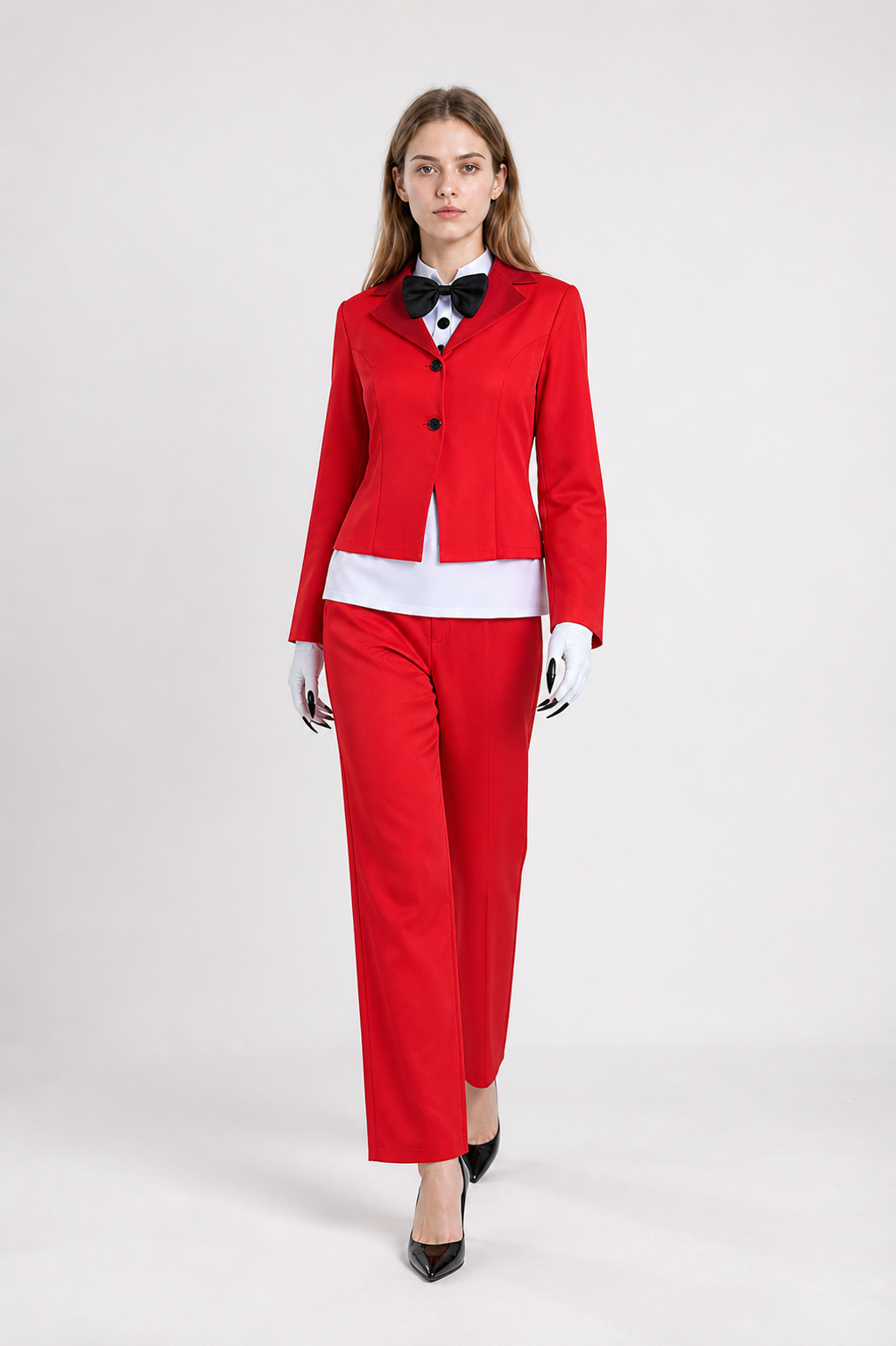 Hazbin Hotel Cosplay Costume, Red with Bow Tie, for Halloween Costume Accessories detail 2