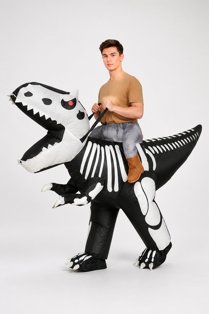 Black-and-White Skeleton Dinosaur Costume Costumes detail 2