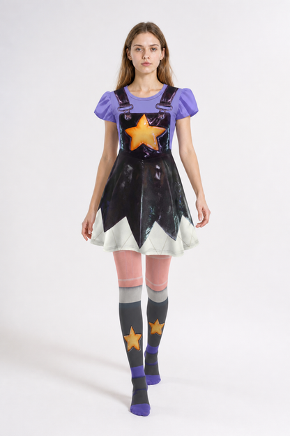 Carnival Costume: Dress and Star-Patterned Tights Costume Dresses detail 2