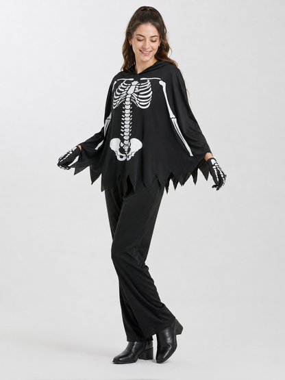 Skeleton Costume with Hood and Gloves Costumes detail 2