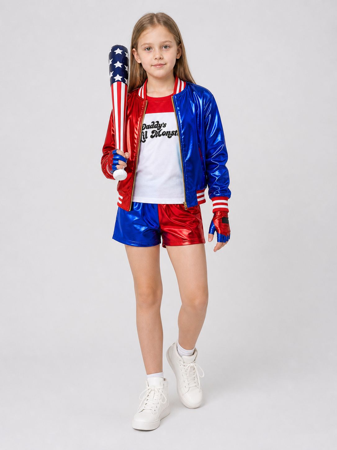 Harley Quinn Cosplay Costume: Jacket, Shorts, and Gloves Costumes detail 2