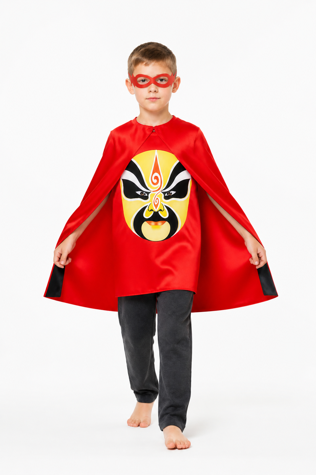 Cape with Mask and Face Print for Carnival Costume Capes detail 2